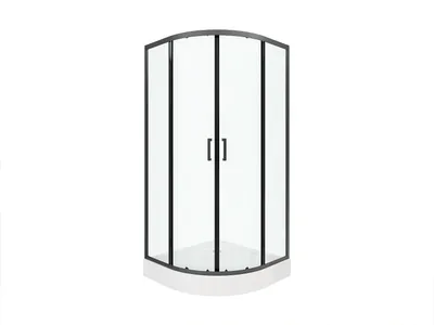 Produktbild von Duschtrennwand Seitenwand Eckdusche mit Duschwanne - Schwarz - 90x90x192 cm - SIDOA