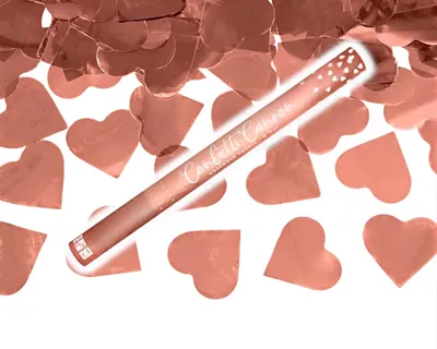 Produktbild von PartyDeco TUKHR60-019R, Konfettikanone, Roségold, 1 Farben, Herz, 600 mm, 1 Stück(e)