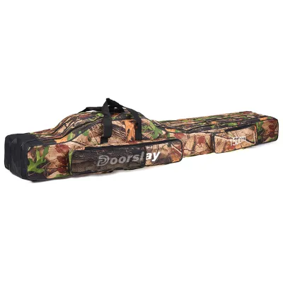 Produktbild von 150cm Faltbare Angelrutentasche 3-lagig für Outdoor-Angelruten, tragbare Angelrutentasche reißfest langlebig Rod Reel Bag Aufbewahrungstasche