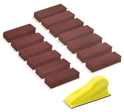 Produktbild von Schleifpapier Set mit HandSchleifklotz 131 Stück Körnung 40-1000 für Schleifen und Polieren