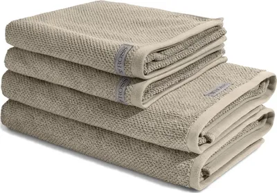 Produktbild von Ross Selection 2 X Handtuch 2 X Duschtuch im Set Frottee aus Bio Baumwolle 540 g/m², Weich saugstark und schnell trocknend, Gewebte Bordüre in vielen Farben