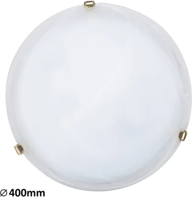 Image de Plafond verre 40 cm E27 2x60W verre blanc albâtre rond Alabastro 3301 Rabalux