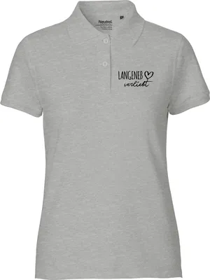 Produktbild von Huuraa Damen Polo Shirt Langeneß verliebt S Sport Grey Bio Baumwolle Fairtrade Poloshirt Geschenkidee