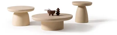 Produktbild von Designer Beiges Couchtisch-Set Edle Betontische Deko Gartentische
