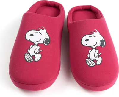 Produktbild von The Peanuts Snoopy Hausschuhe für Damen - Puschen Slipper Pantoffeln Schlappen Bordeaux Rot 39-40