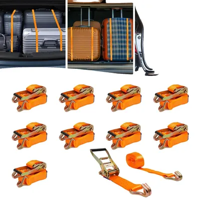 Obrázok produktu pre Upevňovacie popruhy, dĺžka 8 metrov, vysoká pevnosť v ťahu, farba: oranžová