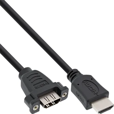 Zdjęcie produktu dla InLine 17500B, 0,6 m, HDMI Typu A (Standard), HDMI Typu A (Standard), Męska, Żeńska, Prosty