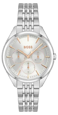 Produktbild von BOSS Multi Zifferblatt Quarz Uhr für Damen Kollektion SAYA mit Silbernes Edelsta