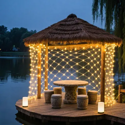 Image de Guirlande lumineuse Ikodm, 3x2 mètres, 200 LED, 8 modes, idéale pour la décoration intérieure pour Noël, les mariages, les fêtes, les jardins et les balcons, lumière blanc chaud