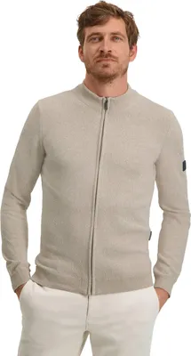 Produktbild von Beigefarbene, moderne Strickjacke mit Reißverschluss, einfarbig