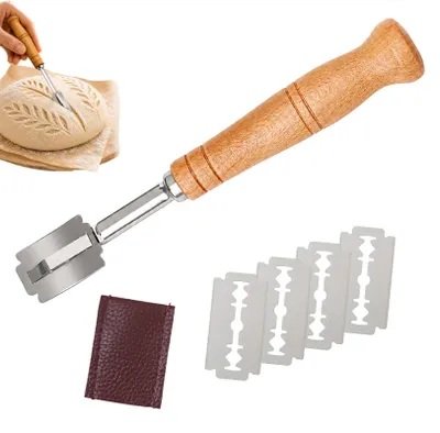 Bäckermesser-Set mit 5 Klingen und Lederscheide