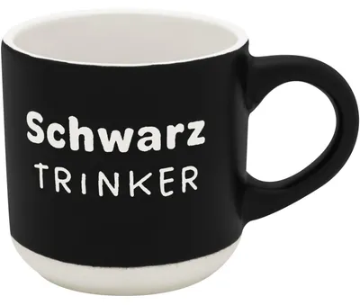 Obrázek produktu pro Šálek na espresso GRUSS & CO s gravírováním "Schwarztrinker" | Mini šálek z keramiky, 1 kus