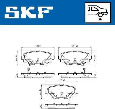Produktbild von SKF Bremsbeläge Satz Hinten Bremsklötze für MAZDA 3 Schrägheck (BM, BN) VKBP 90581 A