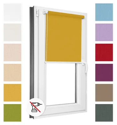 Obrázok produktu pre Estika Roleta bez vŕtania - 140 x 220 cm - Tmavožltá - Jednoduchá montáž pomocou úchytov