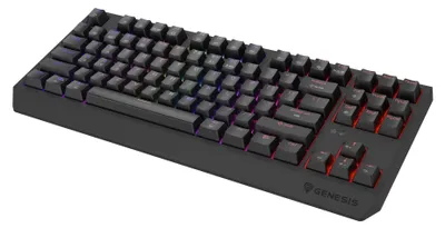 Obrázok produktu pre GENESIS Thor 230 TKL, Káblový a bezdrôtový, USB + RF Wireless + Bluetooth, Mechanický spínač kláves, QWERTY, RGB LED, Čierna