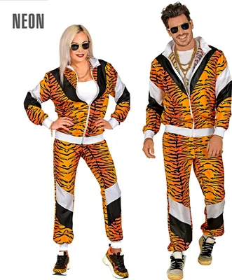 Produktbild von 80er Jahre Tiger Jogginganzug für Erwachsene