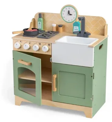 Image de Tidlo, cuisine en bois, couleur verte