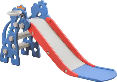 Produktbild von LZQ 3 in 1 Kinder Rutsche mit Basketballkorb, Rutschbahn klappbar, Kinderrutsche, Gartenrutsche, Wellenrutsche, Kleinkinderrutsche für Indoor und Outdoor
