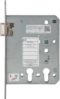 Image de BMH serrure à mortaiser 1015 PZW/2 fonction PZ, gauche, DM 60/100,têtière inox 24