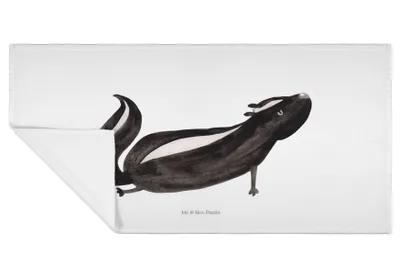Produktbild von Mr. & Mrs. Panda Handtuch Stinktier Yoga - Weiß - Geschenk, Baumwollhandtuch, Frotteehandtuch, Liebe, Lebe, gesichtshandtuch, 50x100, Flauschtuch, Wildtier, Namaste