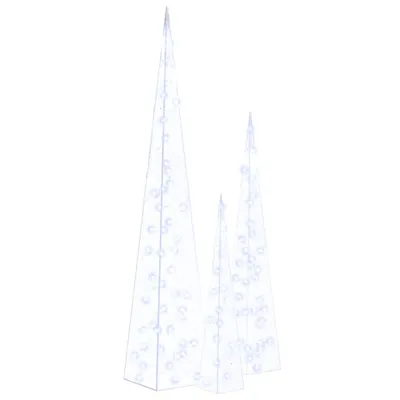Produktbild von LED-Leuchtkegel-Set Acryl Deko Blau 60/90/120cm