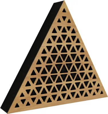 Obrázek produktu pro Balení po 2 kusech – akustické panely pro montáž na zeď | Akustické a dekorativní dřevěné panely pro redukci ozvěny | [TRIANGLE | dub]