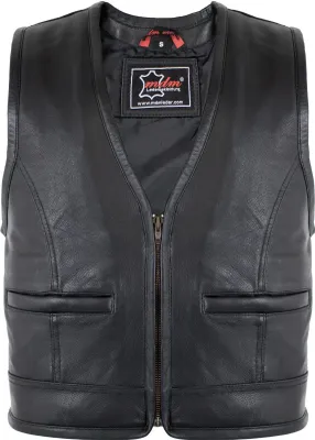 Produktbild von Herren Biker Lederweste Motorradweste Kutte Lederkutte Rockerweste Clubweste(L)