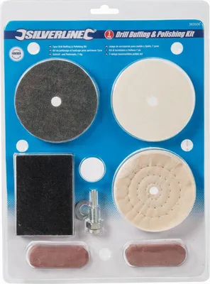 Produktbild von Silverline Bohrmaschinen Polierscheiben Baumwolle Vlies Filz Polierpaste