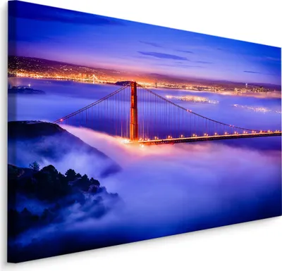 Produktbild von Fabelhafte Canvas LEINWAND BILDER 120x80 cm XXL Kunstdruck Golden Gate San Francisco