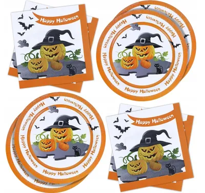 Immagine prodotto di Piatti e tovaglioli monouso di Halloween in set da 20 pezzi