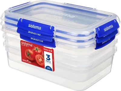 Produktbild von Sistema 3 x 2200 ml (2,2 L) Vorratsdosen-Set Sandwichbox 881723