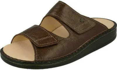 Productafbeelding van Heren slippers Finn Comfort Riad, comfortabel, bruin, leer, NIEUW - Heren schoenen, sandalen / slippers, bruin, leer (kabro)