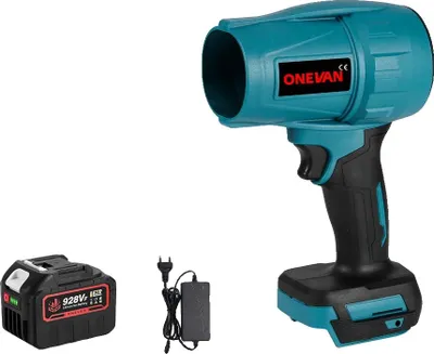 Immagine prodotto di Ventilatore elettrico turbo, potenza 2000 W, velocità del vento 200 m/s, motore brushless, set di batterie 1x928vf, UE
