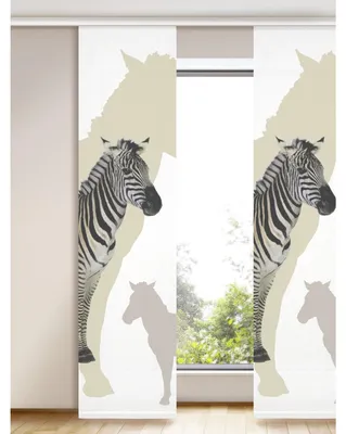 Produktbild von Flächenvorhang „Zebra“ Farbe: grau - Größe (HxB) 245x60cm