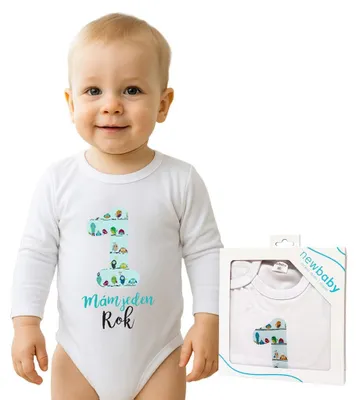 Zdjęcie produktu dla Bedruckter Body New Baby I have one Year - Geschenkpaket, Gr. 86 (12-18m)