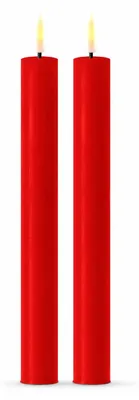 Produktbild von Deluxe Homeart LED Kerze Rot Stabkerze mit Timerfunktion 24 cm