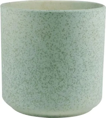 Produktbild von Keramik Blumentopf, Übertopf grün gesprenkelt H. 15cm D. 15cm Hakbijl WA