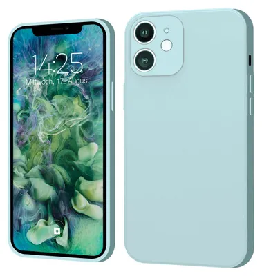 Produktbild von Hülle für Apple iPhone 12 Case Cover Bumper Smartphone Softgrip Schutzhülle Farbe: Hellblau