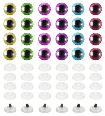 Productafbeelding van Veiligheidsogen - 18 mm diameter - 60 stuks - 6 kleuren - voor poppen en gehaakte objecten