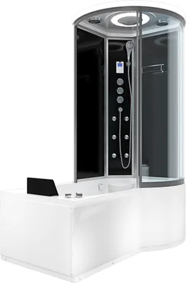 Produktbild von Kombination Whirlpool Dusche K55-L33-WP Duschkabine Wanne 170x100 cm