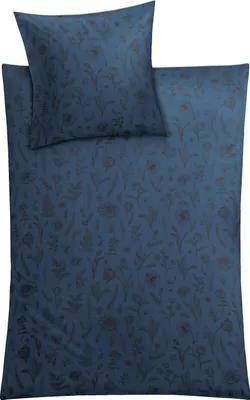 Produktbild von Kleine Wolke Bettwäsche Satin Lisse Dunkelblau 135 x 200 cm und 80 x 80 cm