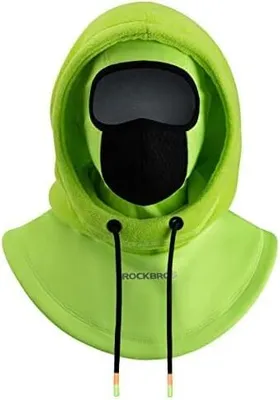 Produktbild von ROCKBROS Skimaske Motorrad Balaclava Wintermütze Sturmhaube Fleece Unter Helm Grün