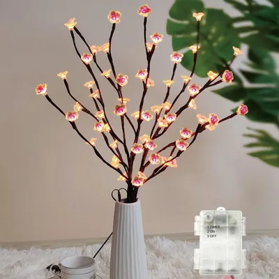 Kirschblütenzweig LED 40 warmweiße Lichter 2x73 cm Timer