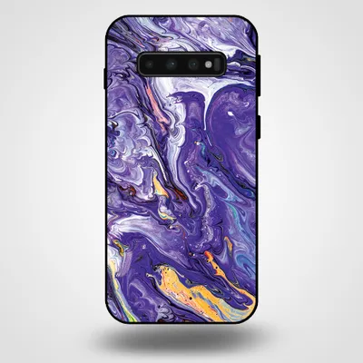Produktbild von Smartphonica Telefon Fall für Samsung Galaxy S10 Plus mit Marmor Druck - TPU zurück Abdeckung Fall Marmor Design - Gold lila