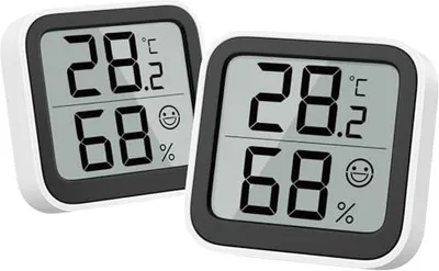 Produktbild von Noklead -Thermometer -Feuchtigkeitsmesser Innenhygrometer -Überwachungs -Raumtemperatur -Gesichtssymbolkomfortanzeige ℃/℉ Babyzimmer schalten, Gewächs
