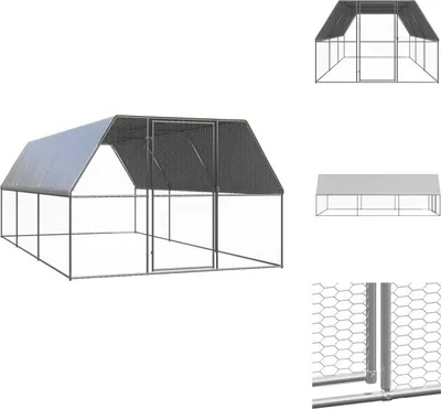 Image de vidaXL Cage à poules d'extérieur 3x6x2 m Acier galvanisé - Habitats & Enclos pour petits animaux