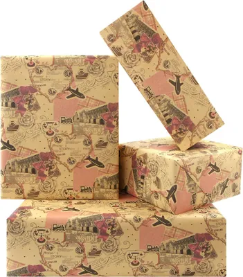 Produktbild von Geschenkpapier 4 Bögen, 50 x 70 cm, Kraftpapier, für Geburtstag