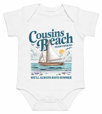Image de Cousins Beach. Nous aurons toujours cet été. *J'ai grandi*. Buchliebhaber. Body pour bébé, blanc, taille 0/3