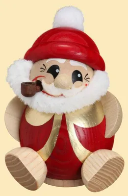 Produktbild von Nikolaus rot-gold - Kugelräucherfigur (11cm) Räuchermann von Seiffener Volkskunst