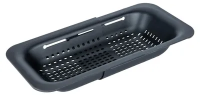 Gootsteenzeef aus Polypropylen, schwarz, 37-50 x 7 x 20 cm